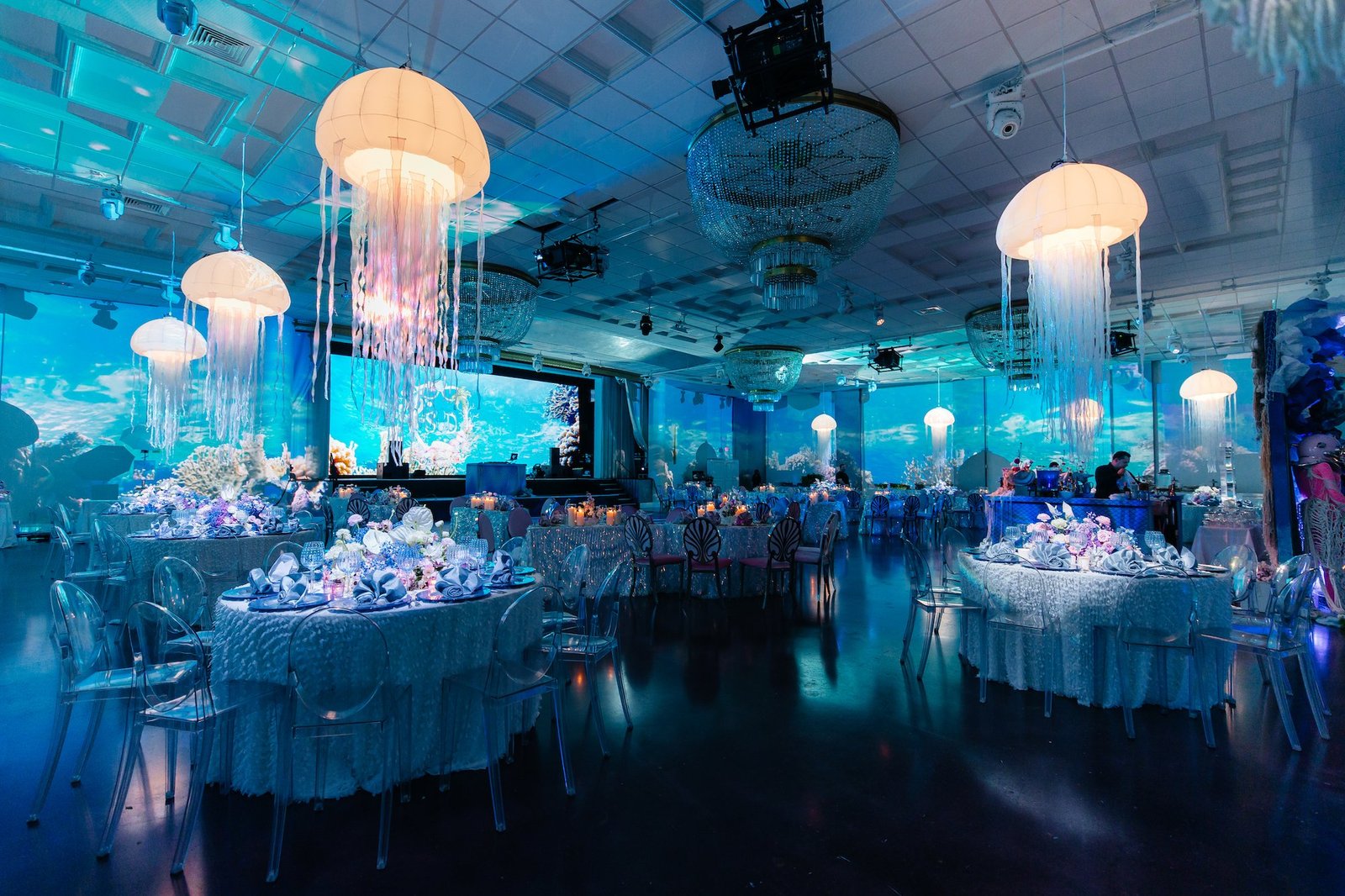 Immersive themed projection at a milestone celebration venue in Miami Beach